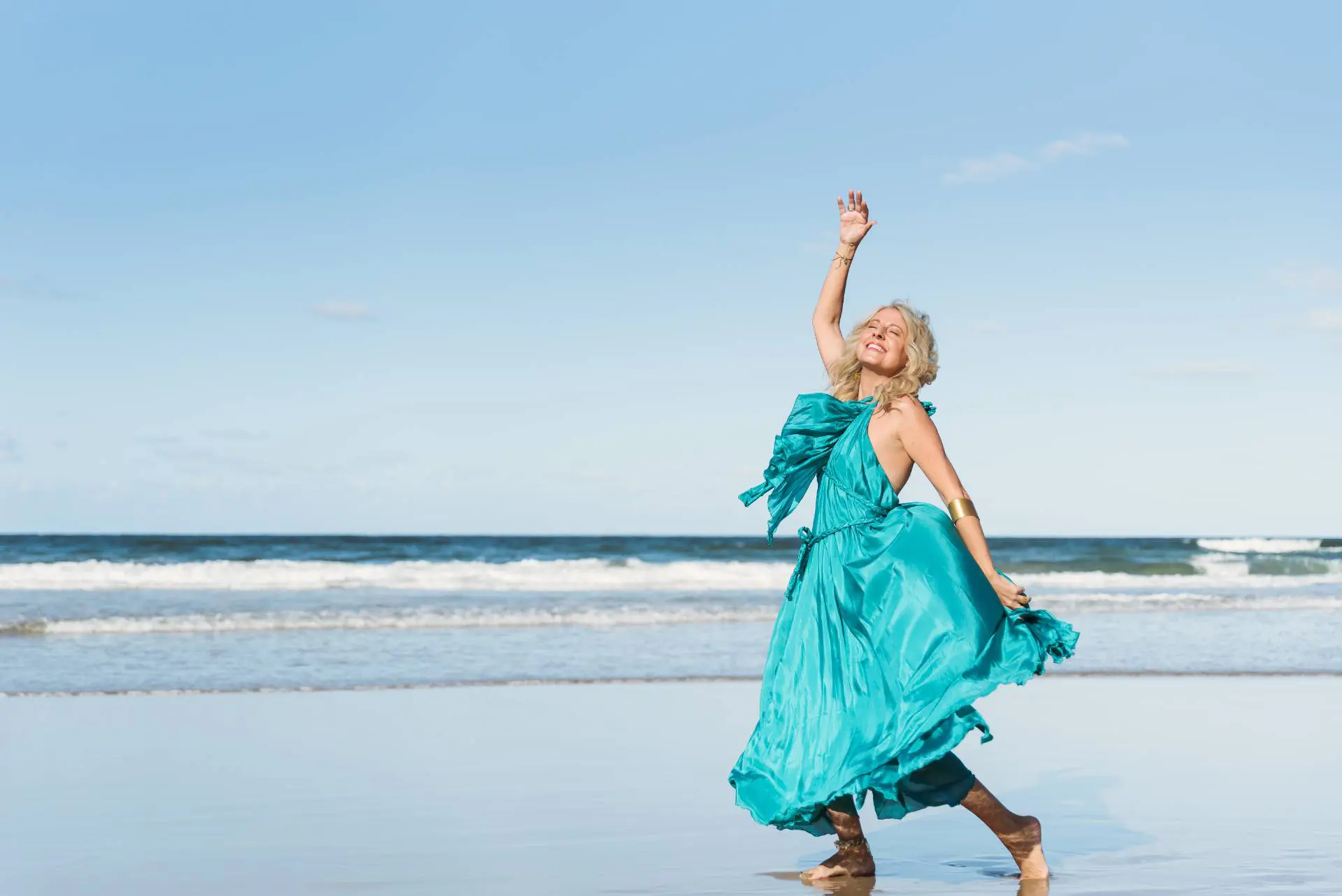 Natalie Southgate Doing Chakradance On The Beach (9)